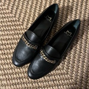 Marc Fisher Black Loafer Gold Chain